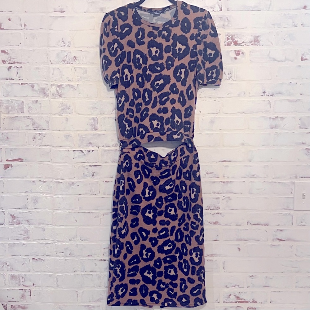 Lark + Grey leopard print set